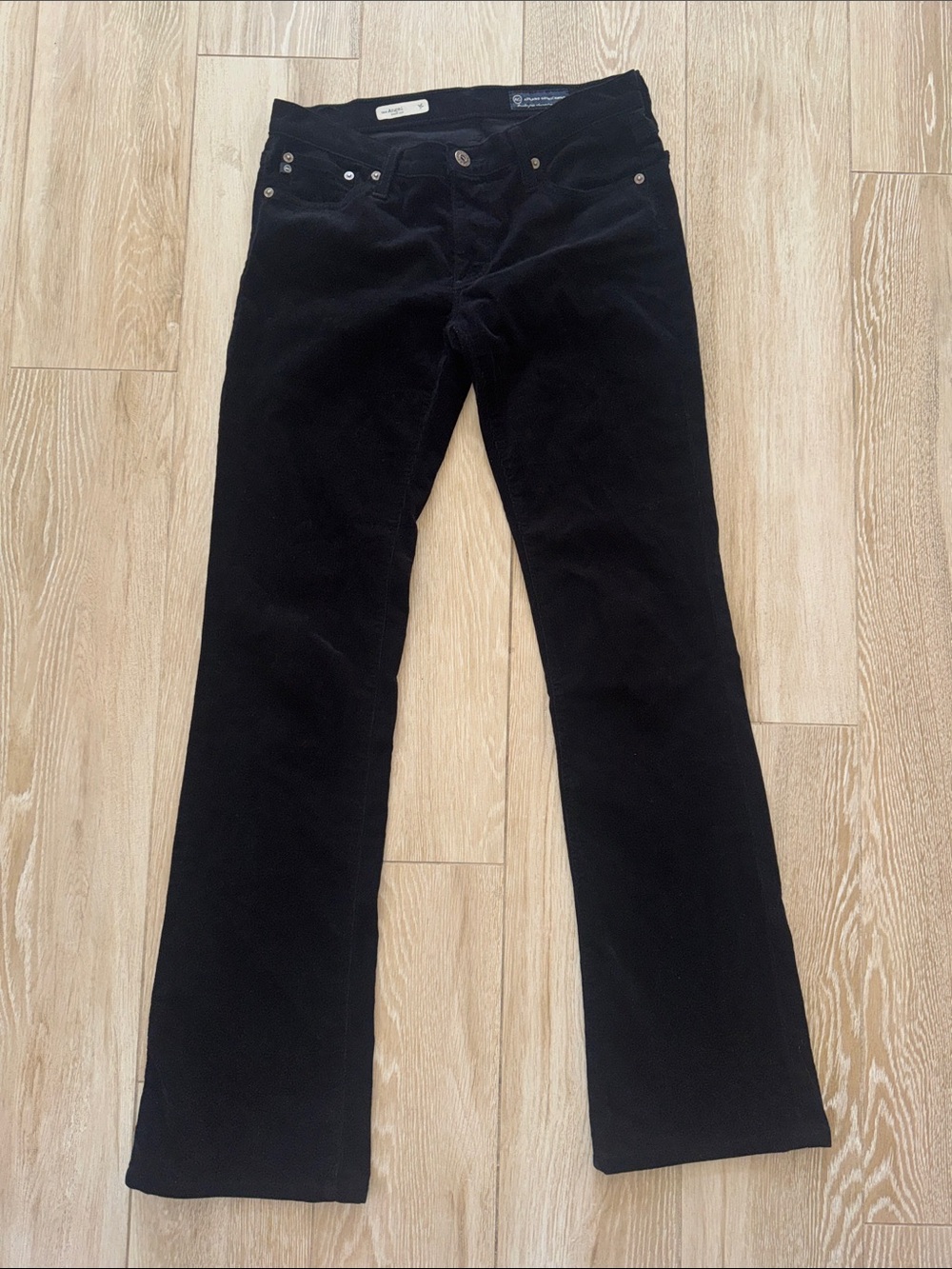 AG Adriano Goldschmied Black Corduroy Angel Bootcut 26